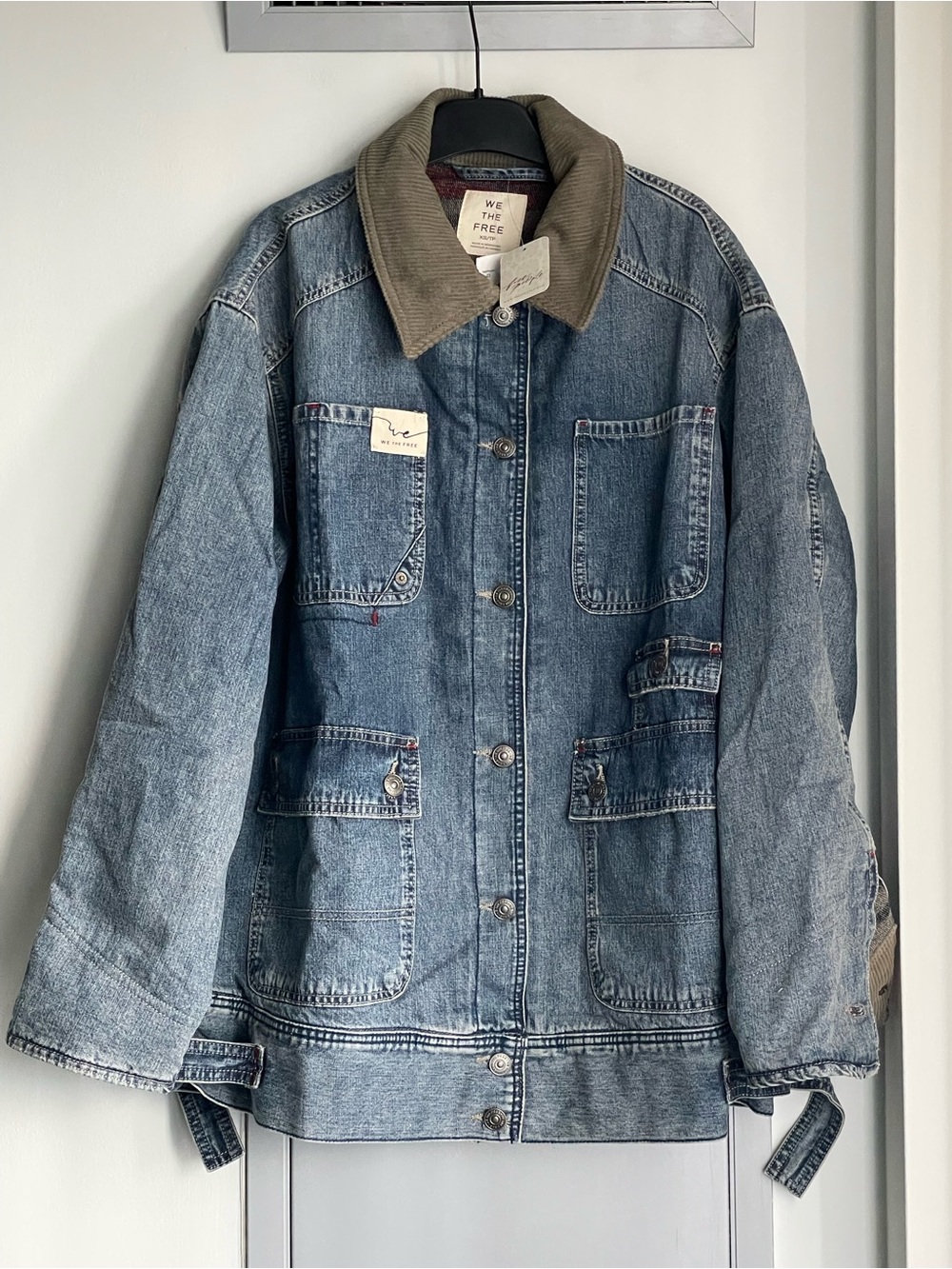 NWT WE THE FREE ($415) Sweet Talk Denim Barn Coat in Century Wash - Picture 4 of 13